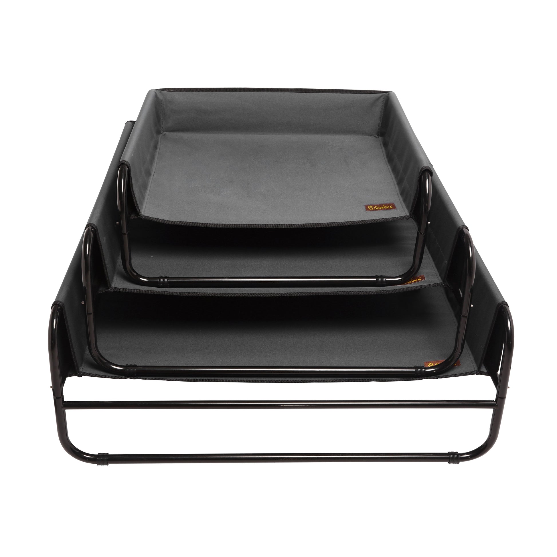 High Walled Outdoor Trampoline Pet Bed Cot - Black Charlie's Pet Products