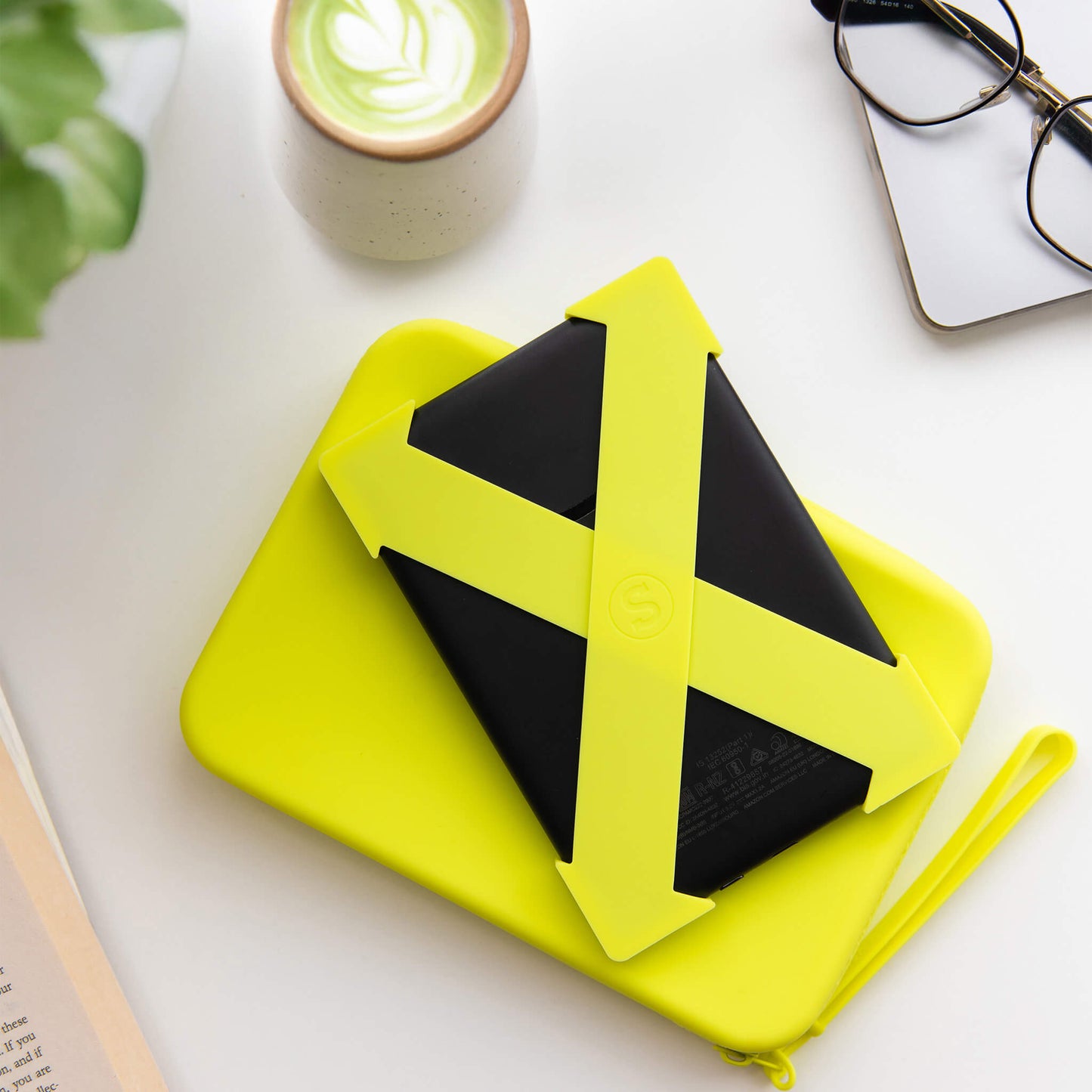 Strapsicle Neon Lemon Kindle Straps and Neon Lemon Clutch Kindle Bag with handle  - Buy Kindle Accessories Direct